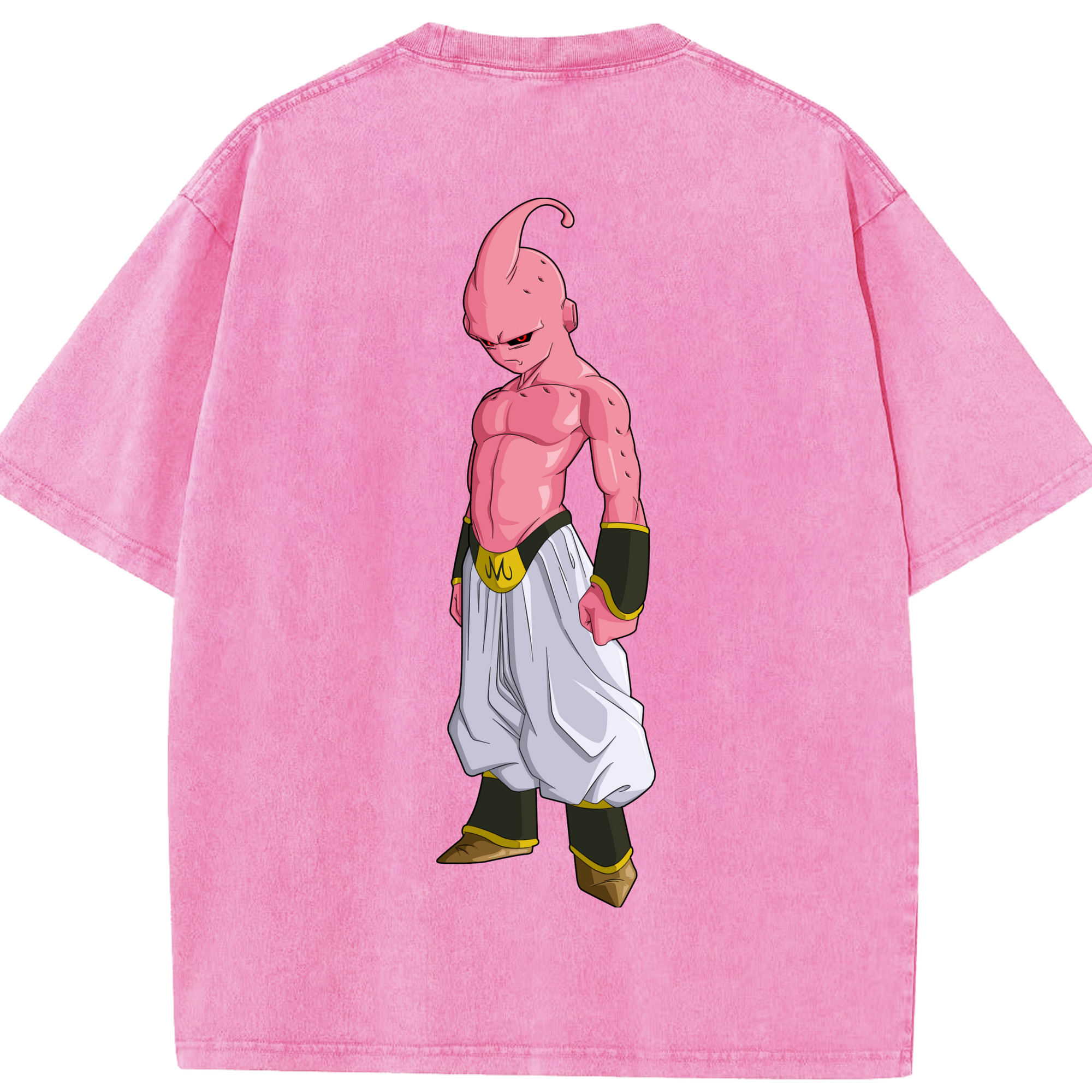 （画像用） ドラゴンボール 魔人ブウ DRAGON BALL Majin Buu 綿100% ヴィンテージ風 半袖Tシャツ（背面プリント）